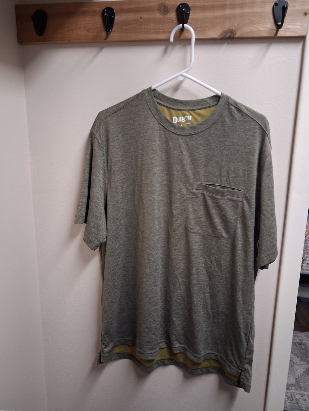Duluth Trading Co Olive Green Short Sleeve Pocket Tee